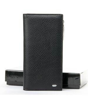 Мужской кожаный кошелек Dr.BOND 10 x 19 x 3 см Черный (wmb-3m)