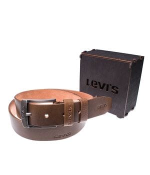 Мужской кожаный ремень Wiseo Levi's Коричневый (UF55632)