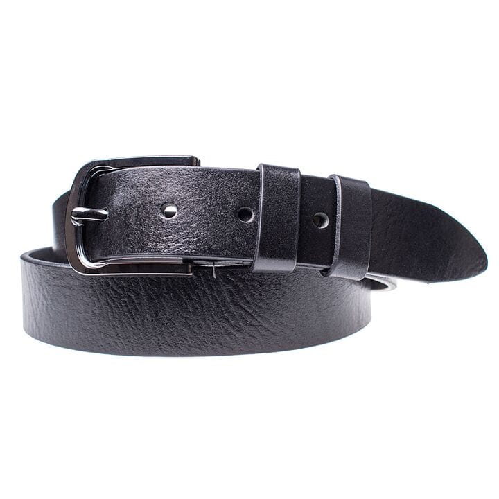 Шкіряний ремінь для чоловіків JK ширина 4 см Чорний MC402010101