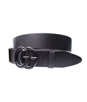 Кожаный женский ремень Wiseo Gucci ширина 4 см Черный (UF654/3)