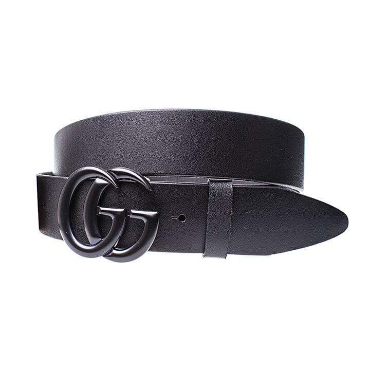 Кожаный женский ремень Wiseo Gucci ширина 4 см Черный (UF654/3)