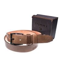 Чоловічий шкіряний ремінь Wiseo Tommy Hilfiger Коричневий (UF55634)