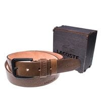 Мужской кожаный ремень Wiseo Lacoste Коричневый (UF55635)