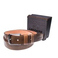 Мужской кожаный ремень Wiseo Lacoste Коричневый (UF55636)