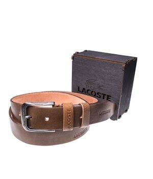 Мужской кожаный ремень Wiseo Lacoste Коричневый (UF55636)