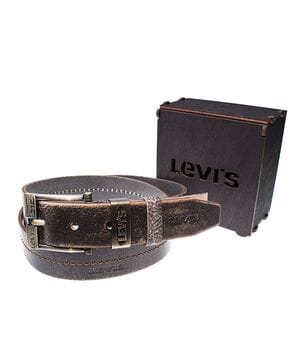 Мужской кожаный ремень Wiseo Levis Коричневый (UF55627)