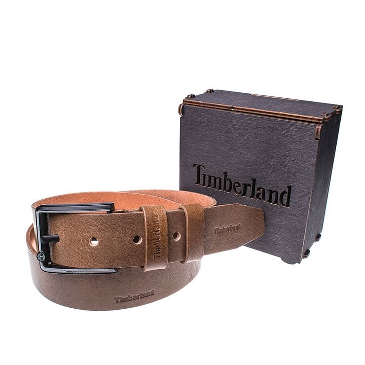 Чоловічий шкіряний ремінь Wiseo Timberland Коричневий (UF55638)