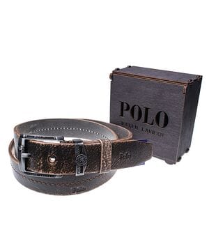 Мужской кожаный ремень Wiseo POLO Коричневый (UF55630)