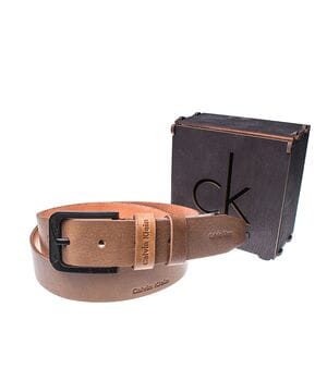 Мужской кожаный ремень Wiseo Calvin Klein Коричневый (UF55640)