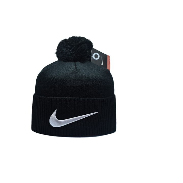 Шапка з помпоном Flexfit Nike 53-57 см Чёрная (F-0918-21)
