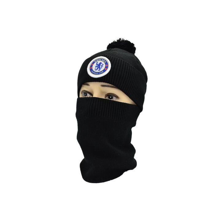Комплект Flexfit шапка з помпоном и снуд FC Chelsea 53-57 см чёрная (F-0918-593)
