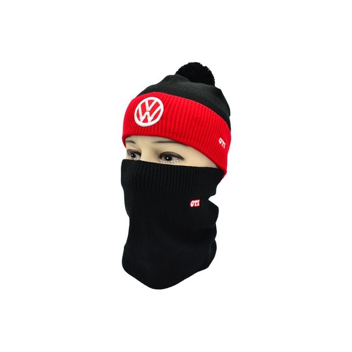 Комплект Flexfit шапка з помпоном и снуд Vokswagen Чёрный (F-0918-116)