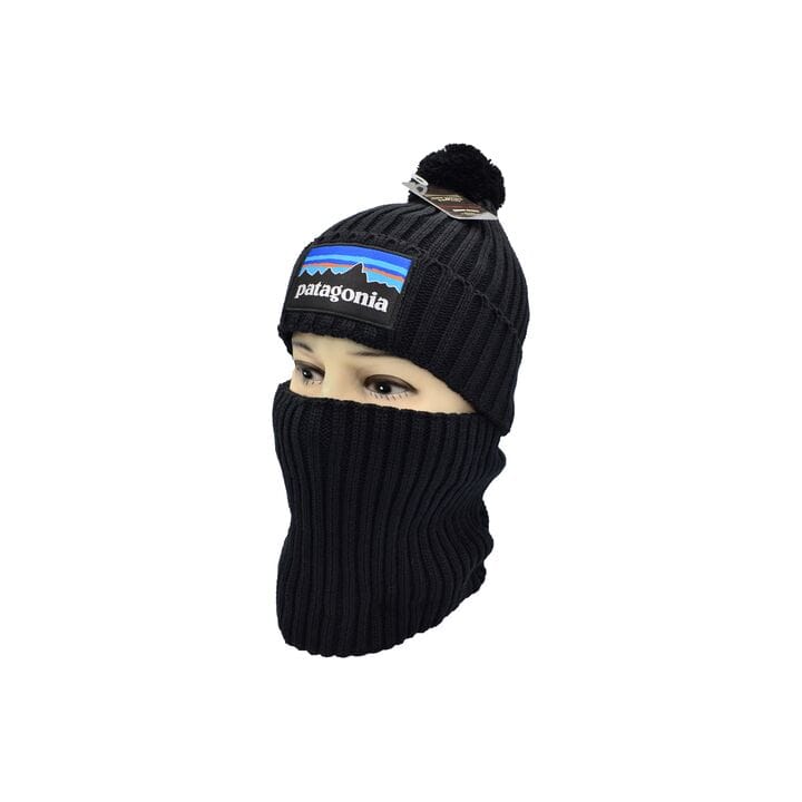 Комплект Flexfit шапка з помпоном и снуд Patagonia Чёрный (F-0918-122)