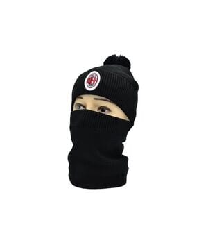 Комплект Flexfit шапка з помпоном и снуд FC Milan 53-57 см чёрная (F-0918-600)
