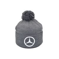 Шапка з помпоном Flexfit Mercedes 55-59 см серая (F-0918-612)