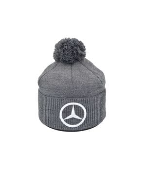 Шапка з помпоном Flexfit Mercedes 55-59 см серая (F-0918-612)