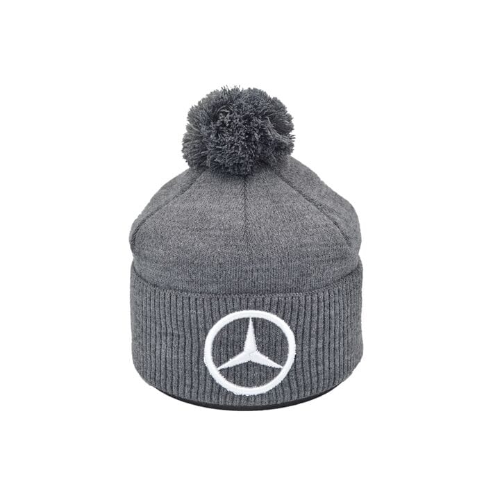 Шапка з помпоном Flexfit Mercedes 55-59 см серая (F-0918-612)