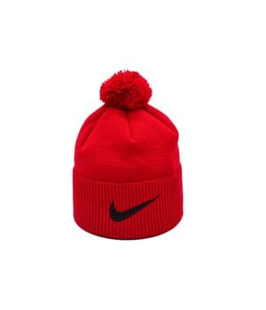 Шапка з помпоном Flexfit Nike 55-59 см красная (F-0918-632)
