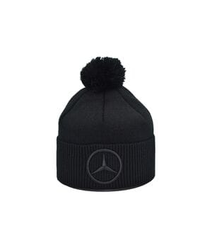 Шапка з помпоном Flexfit Mercedes 55-59 см чёрная (F-0918-613)