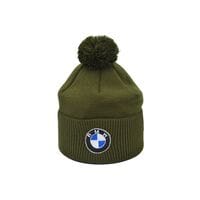 Шапка з помпоном Flexfit BMW 55-59 см оливка (F-0918-623)