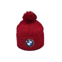 Шапка з помпоном Flexfit BMW 55-59 см красный меланж (F-0918-614)