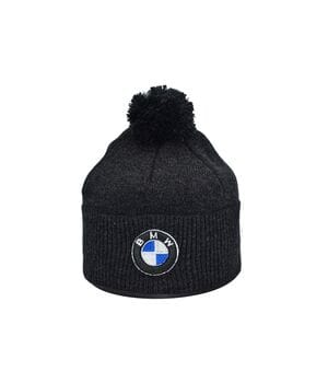 Шапка з помпоном Flexfit BMW 55-59 см темно-серый меланж (F-0918-615)