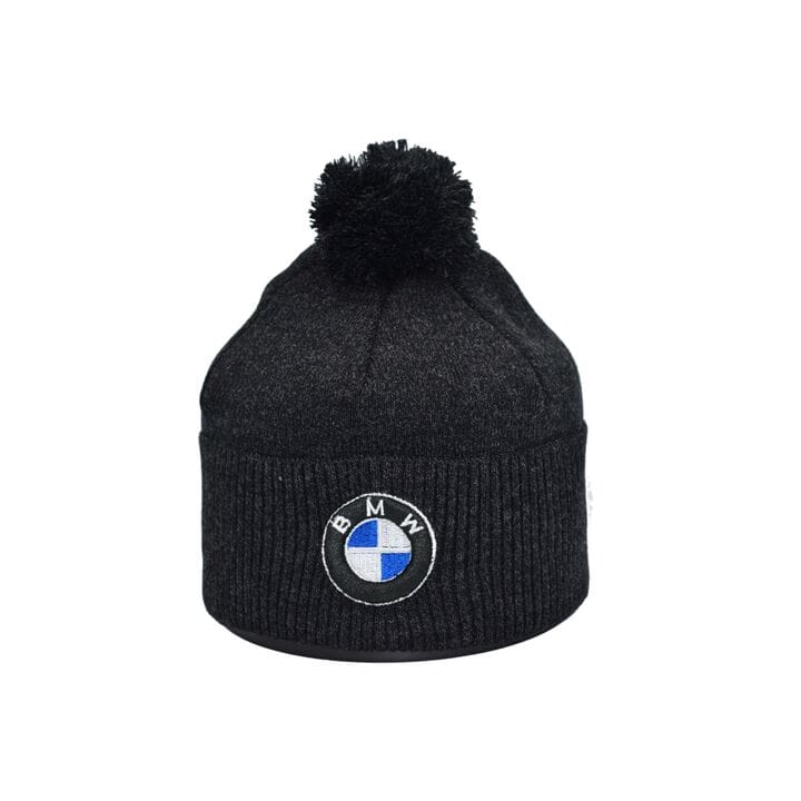 Шапка з помпоном Flexfit BMW 55-59 см темно-серый меланж (F-0918-615)