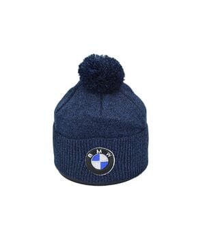 Шапка з помпоном Flexfit BMW 55-59 см синий меланж (F-0918-616)