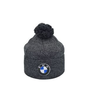 Шапка з помпоном Flexfit BMW 55-59 см серый меланж (F-0918-617)