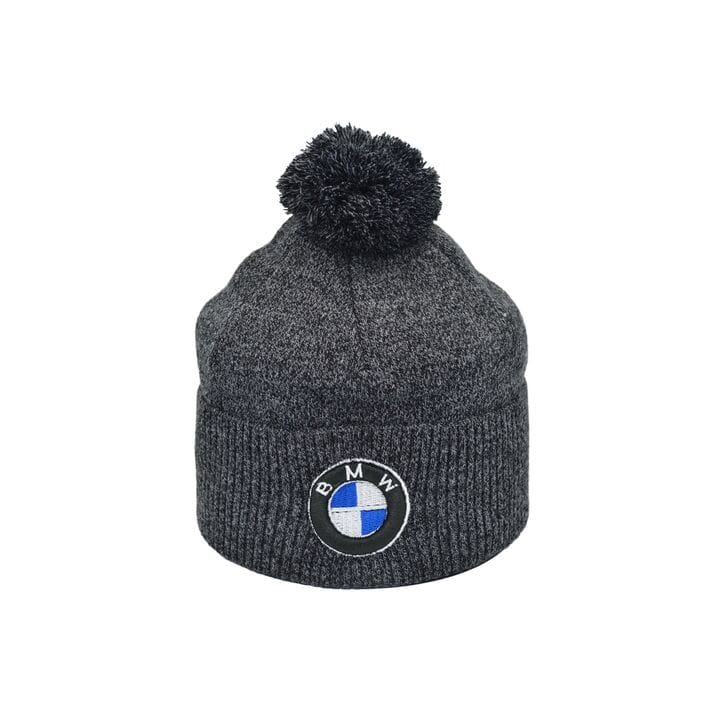 Шапка з помпоном Flexfit BMW 55-59 см серый меланж (F-0918-617)