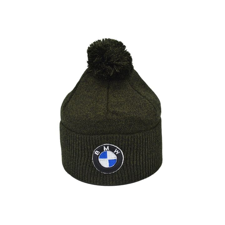 Шапка з помпоном Flexfit BMW 55-59 см хаки меланж (F-0918-618)