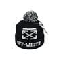 Шапка з помпоном Flexfit Off-White 53-57 см чорно-біла (F-0918-621)