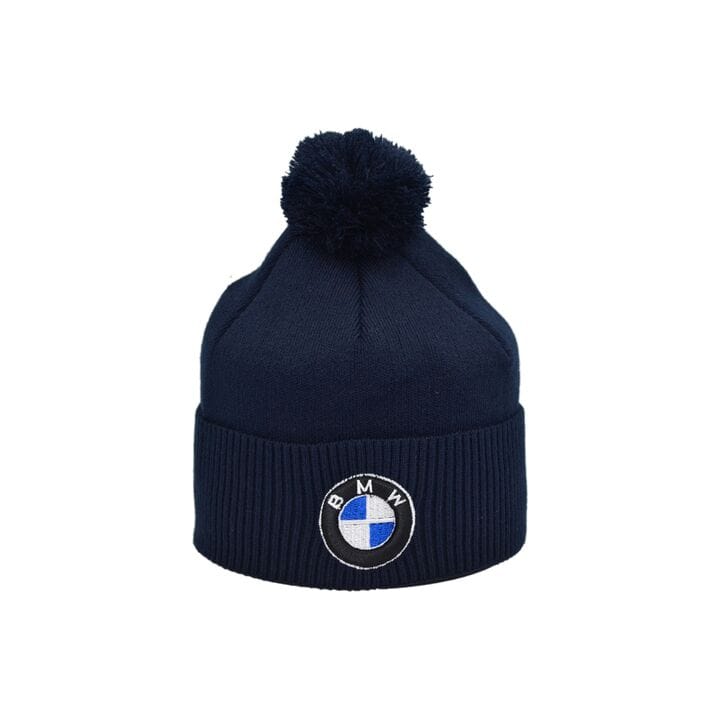 Шапка з помпоном Flexfit BMW 55-59 см тёмно-синяя (F-0918-619)
