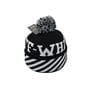 Шапка з помпоном Flexfit Off-White 53-57 см чорно-біла (F-0918-621)