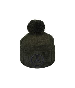 Шапка з помпоном Flexfit Mercedes 55-59 хаки меланж (F-0918-610)