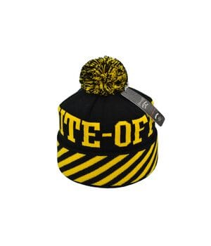 Шапка з помпоном Flexfit Off-White 53-57 см жовто-чорна (F-0918-621)