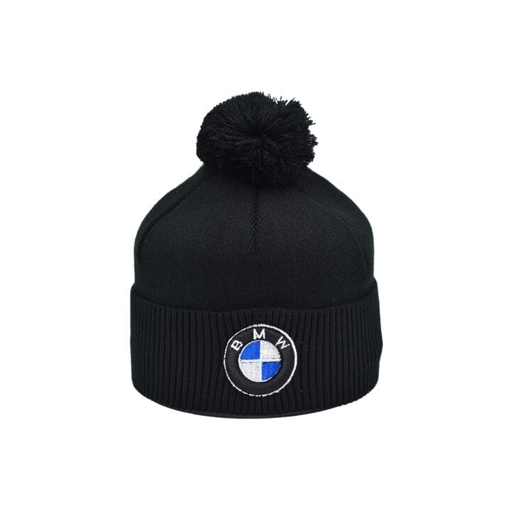 Шапка з помпоном Flexfit BMW 55-59 см чёрная (F-0918-621)