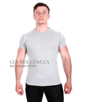Мужская однотонная футболка Belmode серая (f216/2)