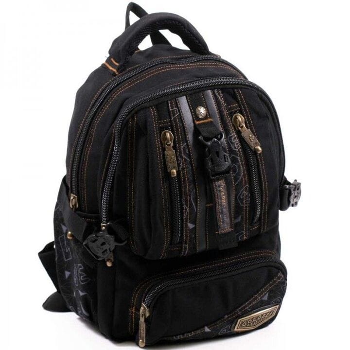 Джинсовый подростковый рюкзак Gold Be 24 x 35 x 15 см Черный (b796/1)