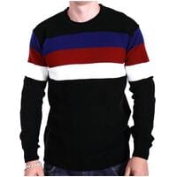 Мужской свитер в полоску YBM wear k0418/1 Черный