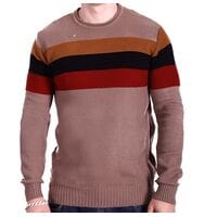 Мужской свитер в полоску YBM wear k0418/3 Бежевый Мужской свитер в полоску YBM wear k0418/3 Бежевый