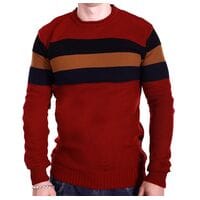 Чоловічий светр в смужку YBM wear k0418/4 Червоний