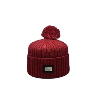 Шапка з помпоном Caps Zone Philipp Plein 55-59 см Красная (CZ 1018-8)
