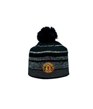 Шапка з помпоном ZH Manchester United 56-58 см Чорна (ZH 1018-6)