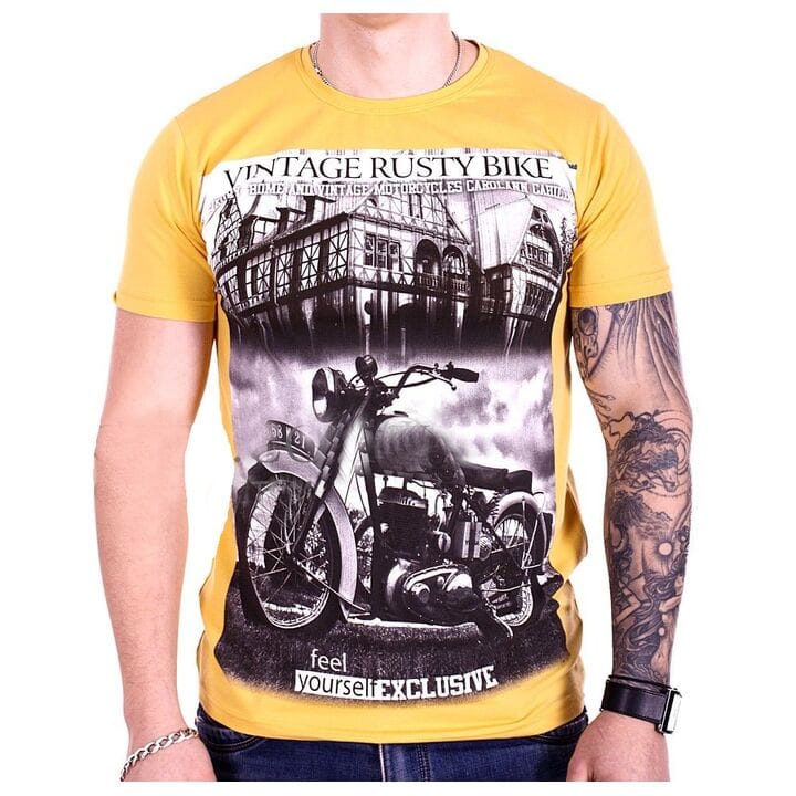 Турецкая футболка StrongMan Bike f1929/2 Желтая