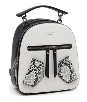 Женский рюкзак David Jones 24 x 20 x 10 см Черный с белым (6273-2) Женский рюкзак David Jones 24 x 20 x 10 см Черный с белым (6273-2)