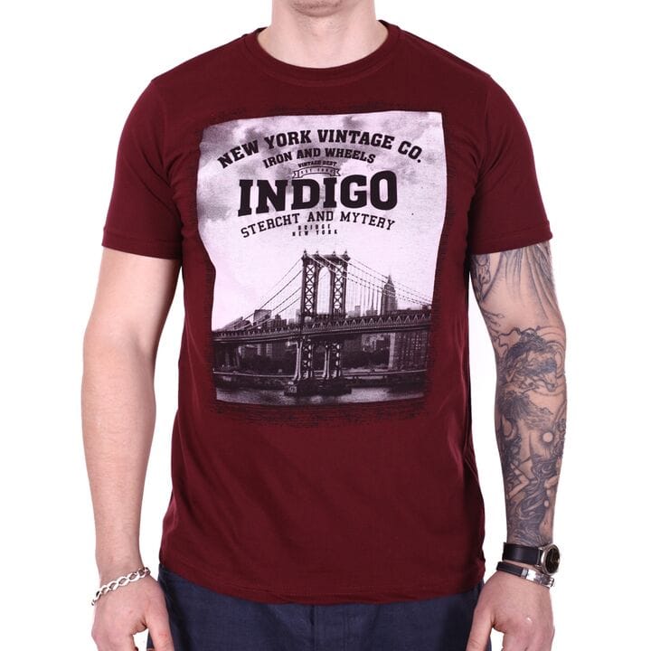 Турецкая мужская футболка Indigo f0318/1 Бордовая