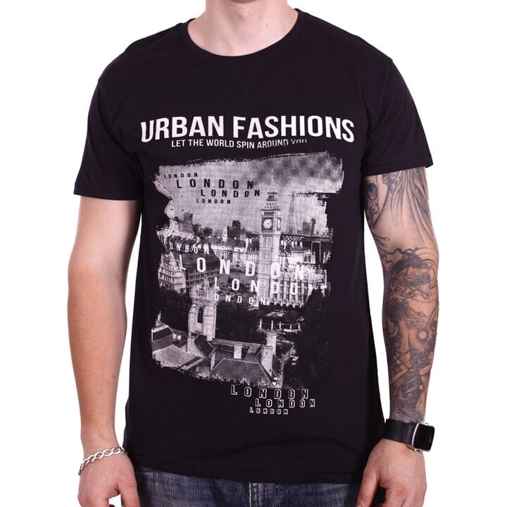 Чоловіча футболка Rixon Urban Fashion 1814/2 Чорна